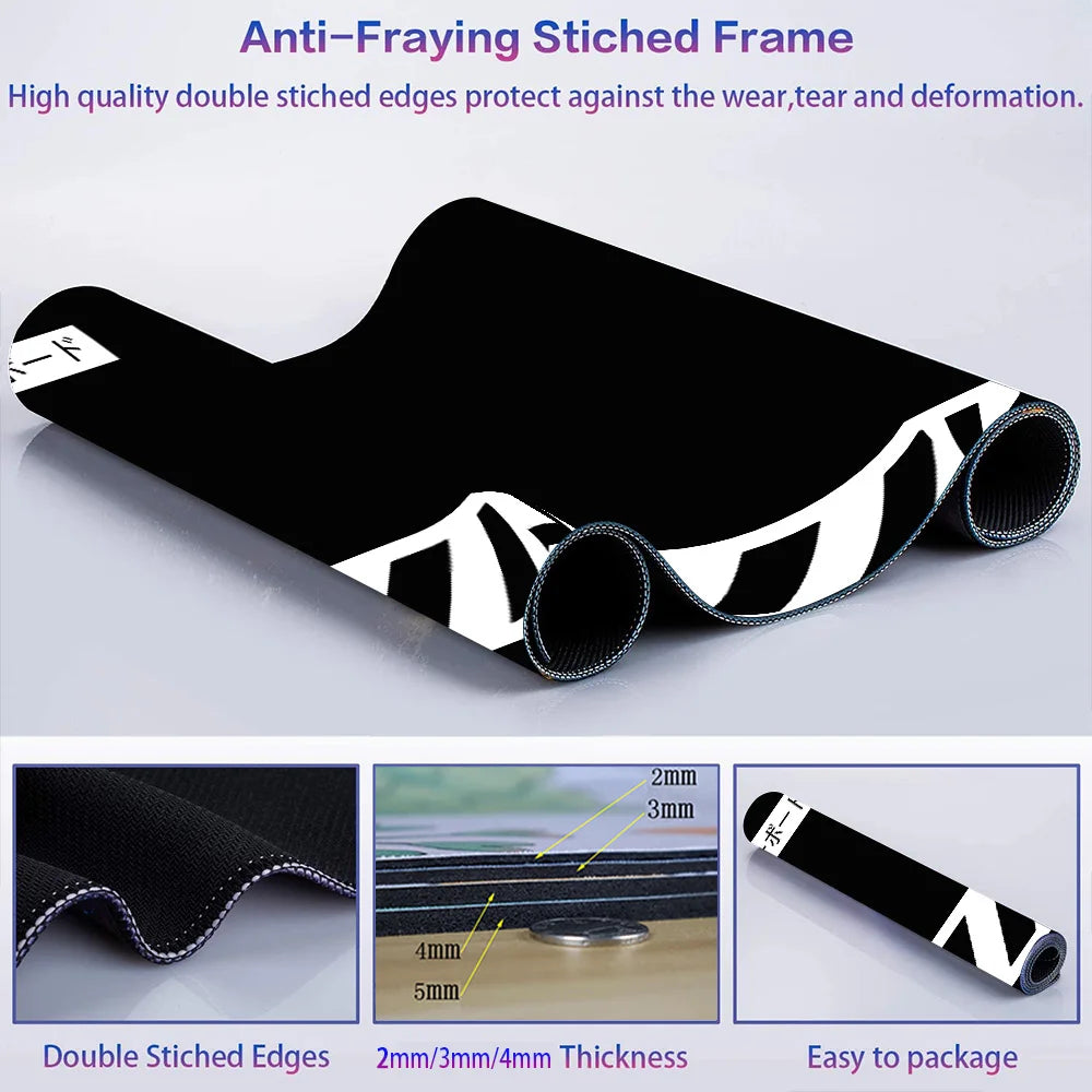 Black Mouse Pad Japanese Desk Pad Xxl Mouse Pad Gamer Keyboard Desk Mat Computer Desks Office Carpet Notebook Table Accessory