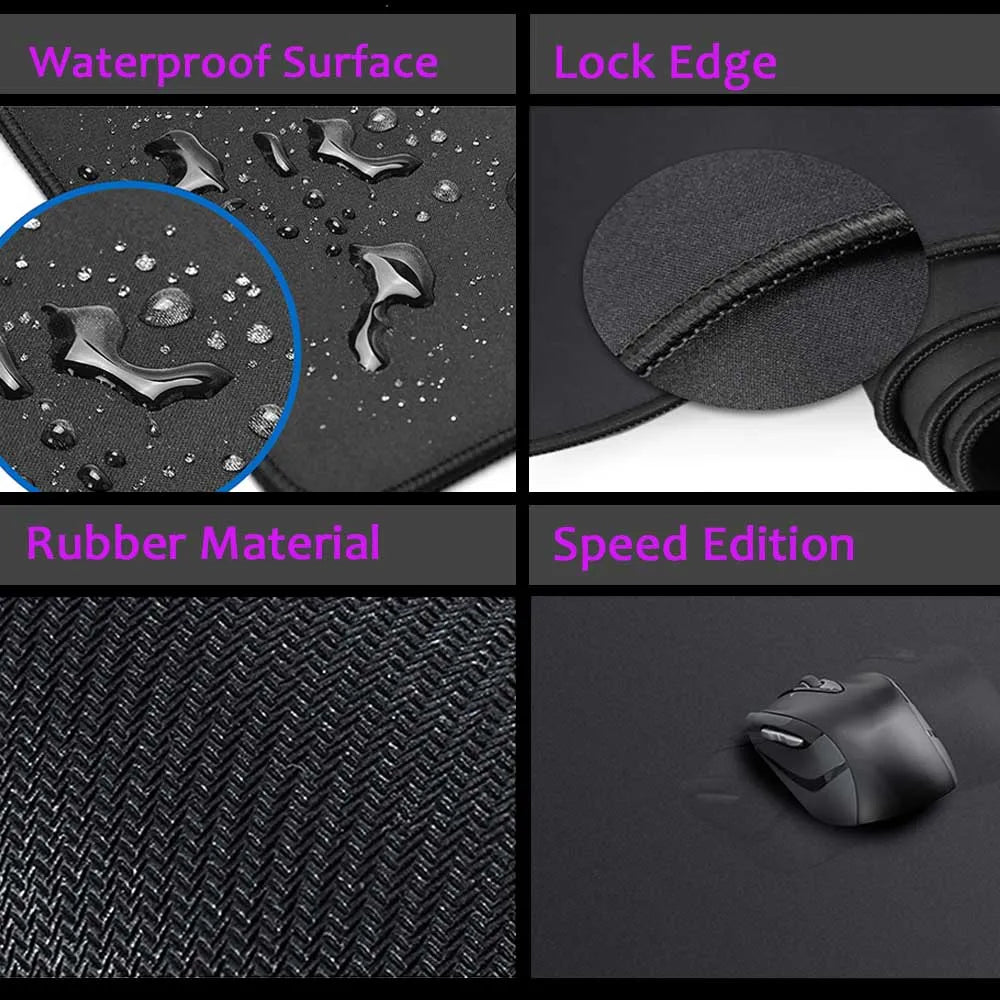 Black Mouse Pad Japanese Desk Pad Xxl Mouse Pad Gamer Keyboard Desk Mat Computer Desks Office Carpet Notebook Table Accessory