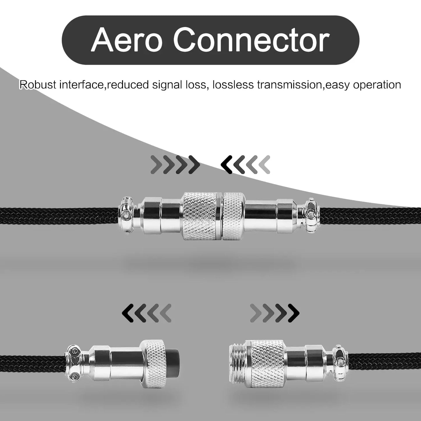 ATTACK SHARK C01 PRO Coiled USB C Cable for Gaming Keyboard, Custom Braided Double-Sleeved Mechanical Keyboard Charger Cable