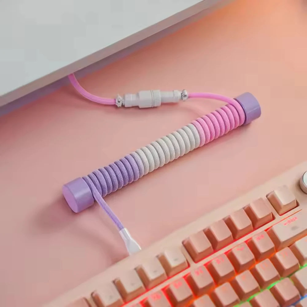 NNBILI Coiled Cable Protection Rod Coiled Keyboard Cable Weight Rod Reel Stick Cable Organizer 18cm all-metal