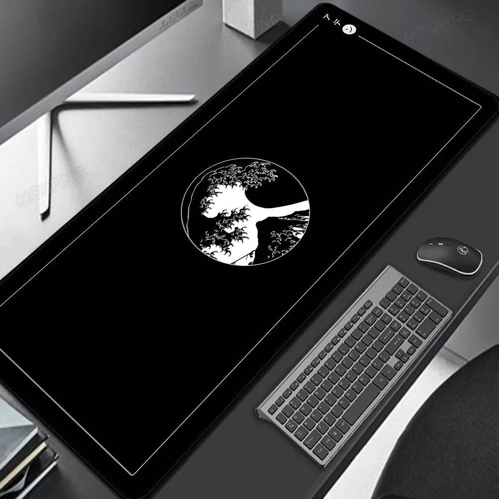 Black Mouse Pad Japanese Desk Pad Xxl Mouse Pad Gamer Keyboard Desk Mat Computer Desks Office Carpet Notebook Table Accessory