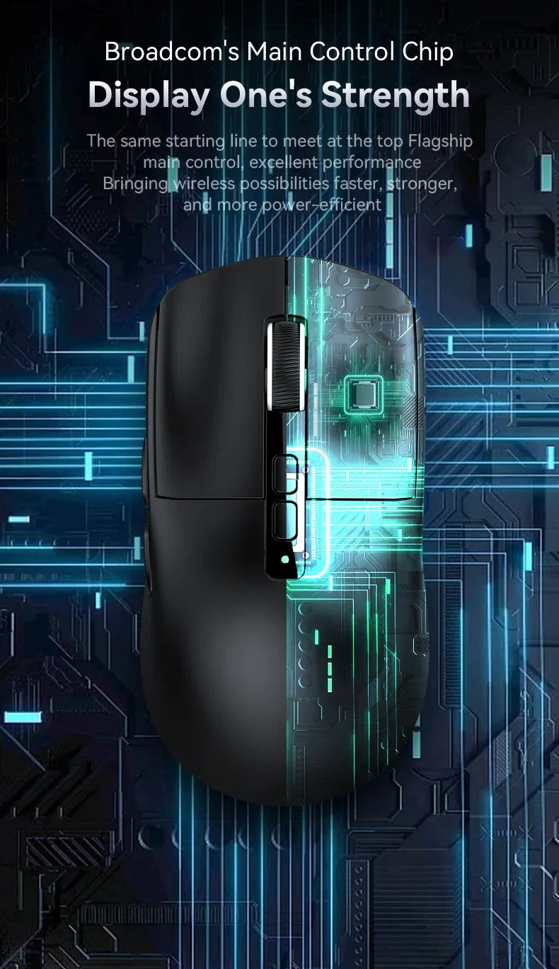 Attack Shark X6 Wireless Ergonomic Gaming Mouse Adjustable DPI Wired 2.4G/Bluetooth High Precision Rechargeable Mice